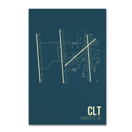 08 Left 'CLT Airport Layout' Canvas Art,12x19